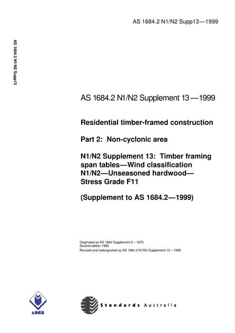 AS 1684.2 N1 N2 SUPP 13-1999