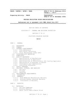 ARMY UFGS-07 54 19