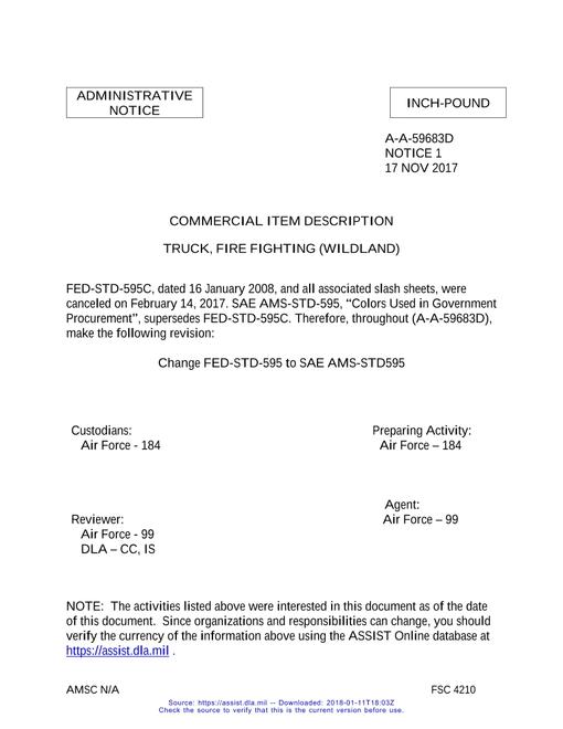 CID A-A-59683D Notice 1 - Administrative
