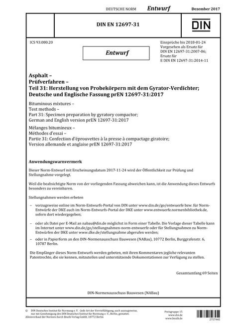 DIN EN 12697-31 - DRAFT