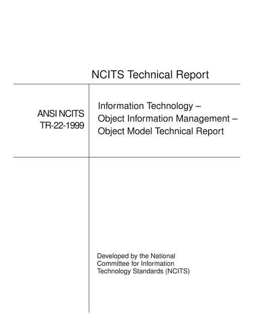 INCITS TR-22-1999