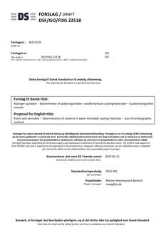 DANSK DSF/ISO/FDIS 22518