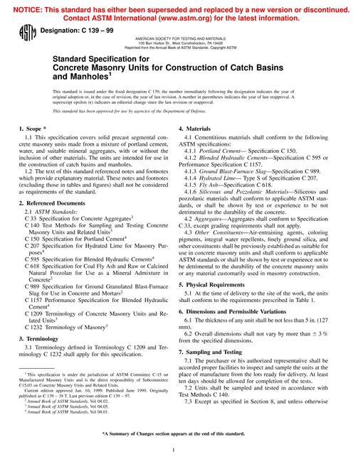ASTM C139-99
