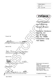 NR TPWS/TGN/011 ISSUE 1