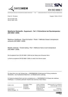 SNV SN EN ISO 6892-1