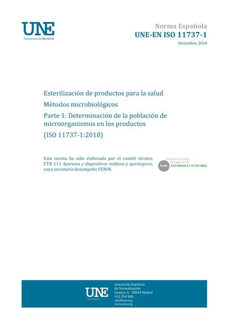 AENOR UNE-EN ISO 11737-1