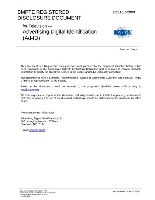 SMPTE RDD 17