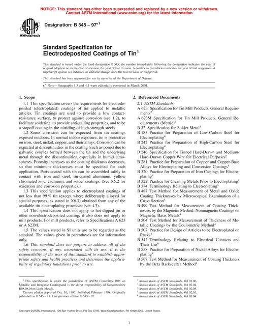 ASTM B545-97e1