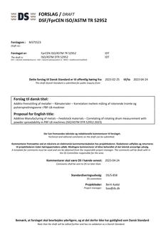 DANSK DSF/FPRCEN ISO/ASTM TR 52952