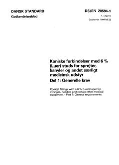 DANSK DS/EN 20594-1