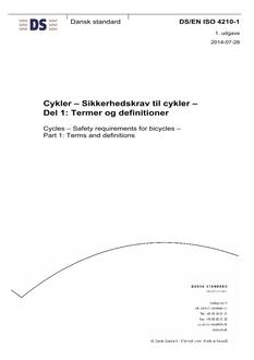 DANSK DS/EN ISO 4210-1