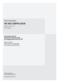 NS-ISO 20899:2018
