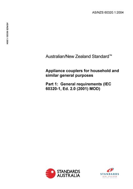 AS/NZS 60320.1:2004