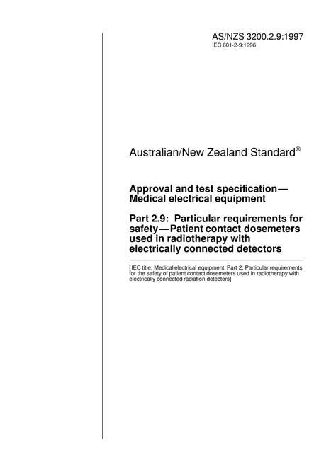 AS/NZS 3200.2.9:1997