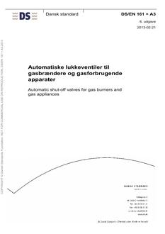 DANSK DS/EN 161 + A3