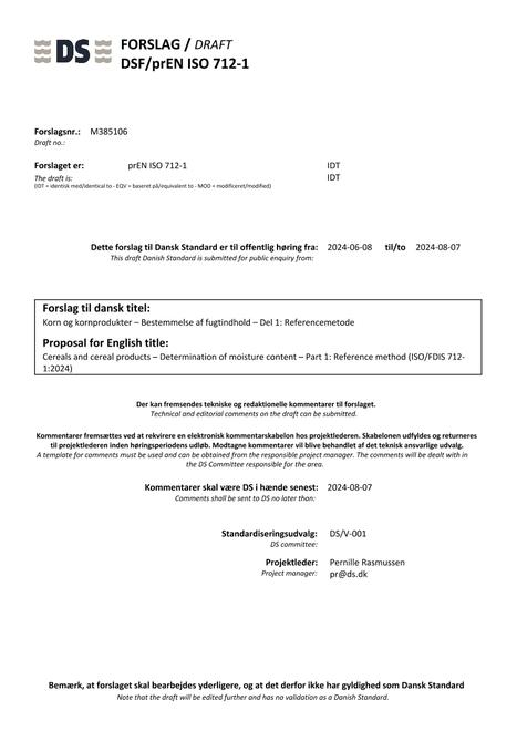 DANSK DSF/PREN ISO 712-1