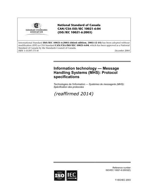 CAN/CSA-ISO/IEC 10021-6-04 (R2014)