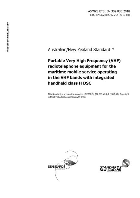 AS/NZS ETSI EN 302 885:2018