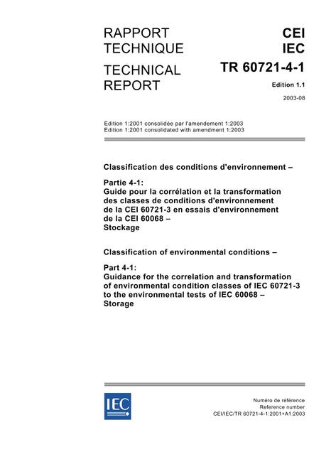 IEC/TR 60721-4-1 Ed. 1.1 b:2003