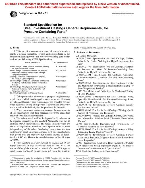 ASTM A985-01