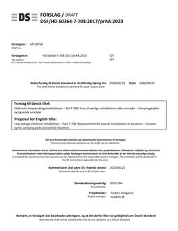 DANSK DSF/HD 60364-7-708/PRAA