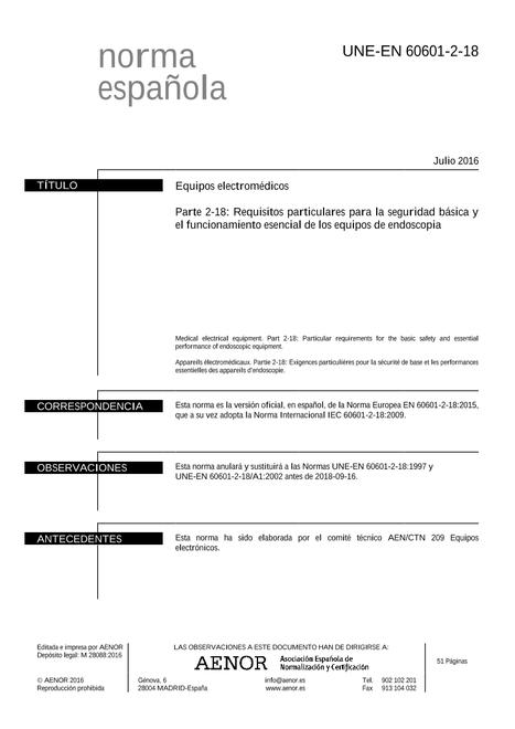 AENOR UNE-EN 60601-2-18