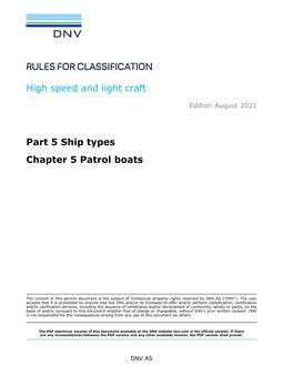 DNV DNV-RU-HSLC PART 5 CHAPTER 5