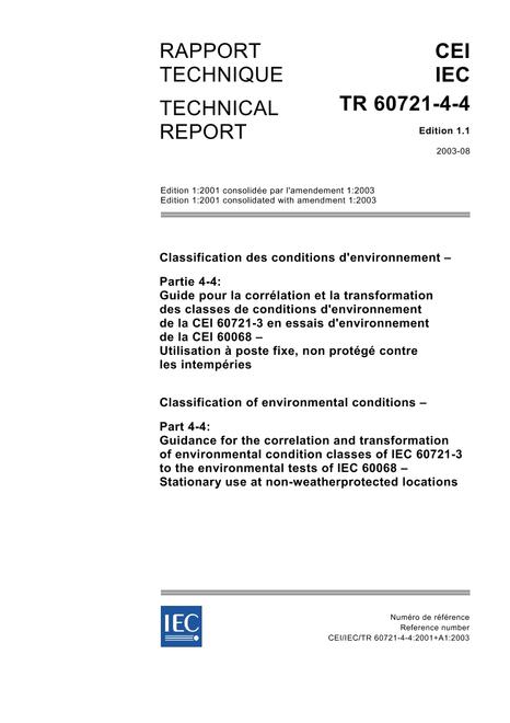 IEC/TR 60721-4-4 Ed. 1.1 b:2003