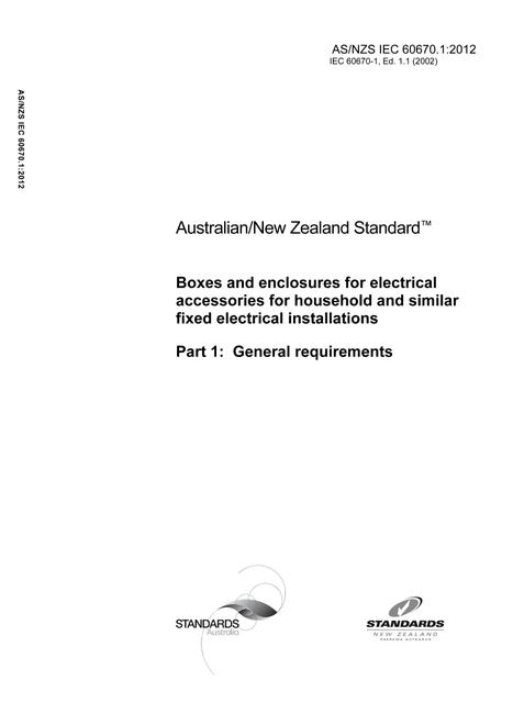 AS/NZS IEC 60670.1:2012