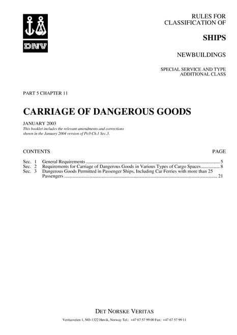DNV DNV-RU-SHIPS PART 5 CHAPTER 11