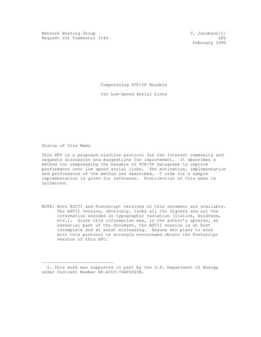 IETF RFC 1144