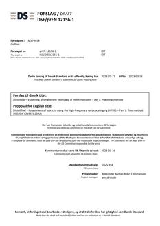 DANSK DSF/PREN 12156-1