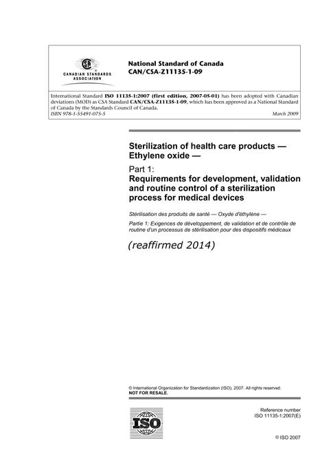 CAN/CSA Z11135-1-09 (R2014)