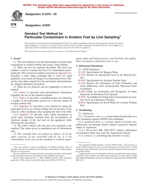 ASTM D2276-05
