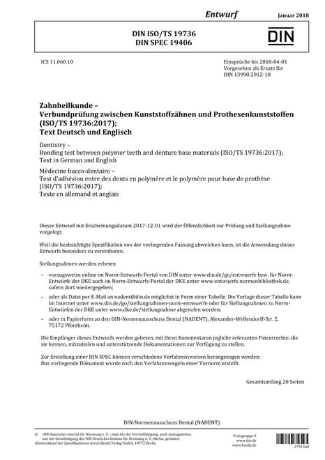 DIN ISO/TS 19736 - DRAFT