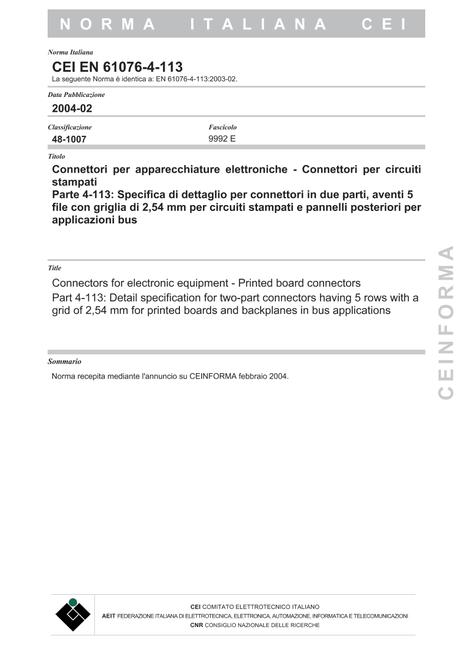 CEI EN 61076-4-113