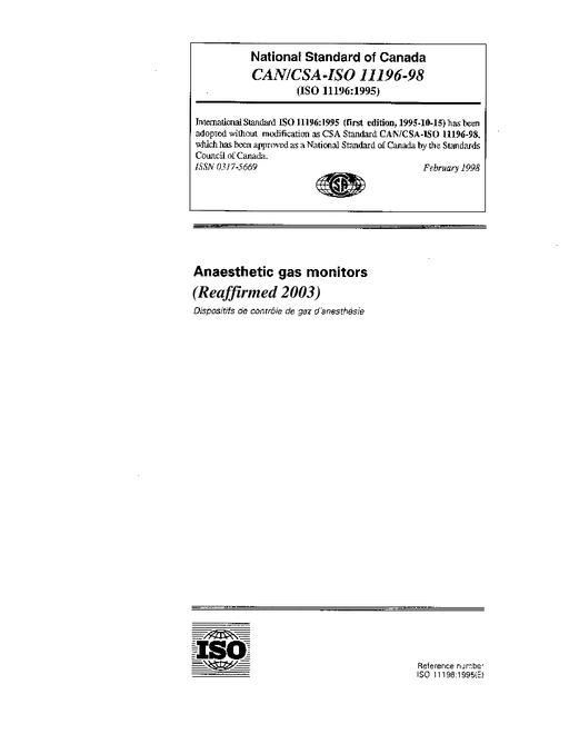 CAN/CSA-ISO 11196-98 (R2003)