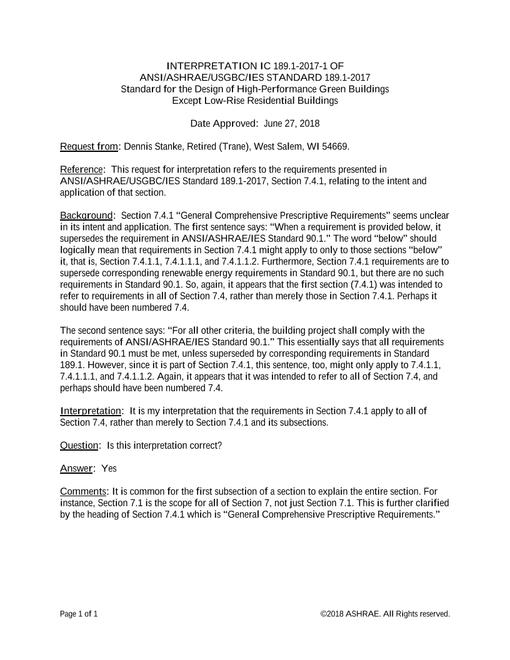 ASHRAE/ICC/USGBC/IES IC 189.1-2017