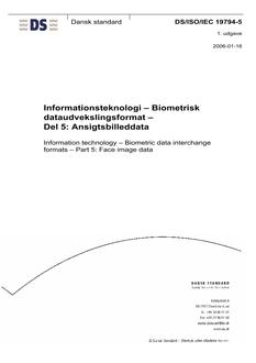 DANSK DS/ISO/IEC 19794-5