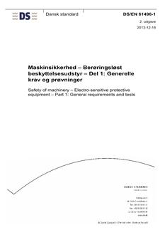 DANSK DS/EN 61496-1