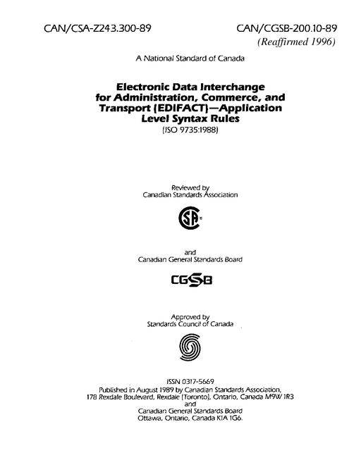 CAN/CSA Z243.300-89 (R2001)