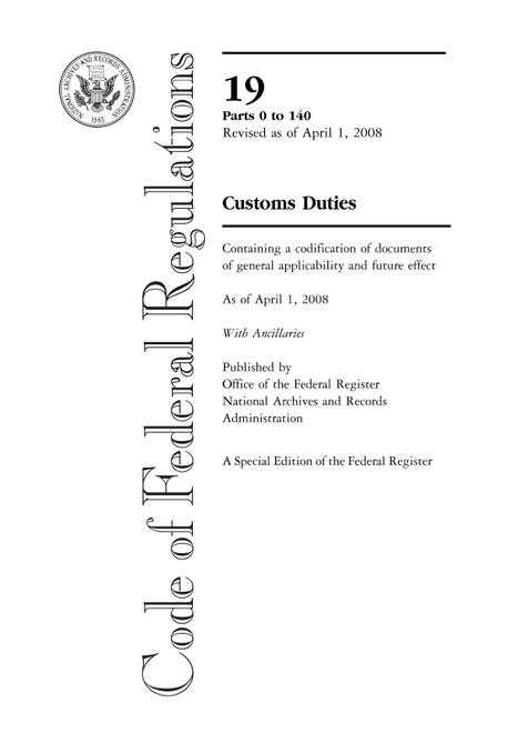 CFR 19CFR 1-140