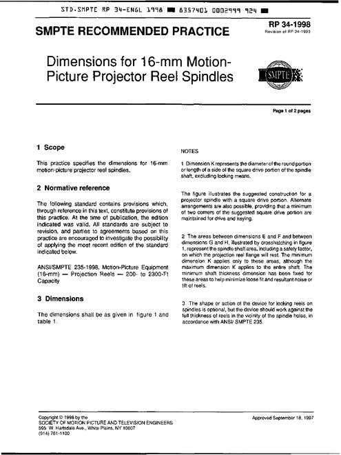 SMPTE RP 34