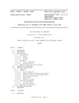 ARMY UFGS-02705 09/01/05