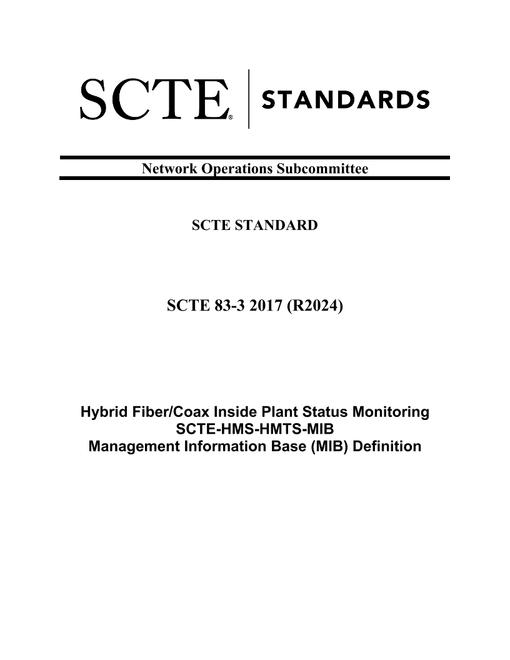 SCTE 83-3 2017 (R2024)