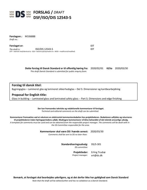DANSK DSF/ISO/DIS 12543-5