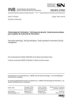 SNV SN ISO/IEC 27002