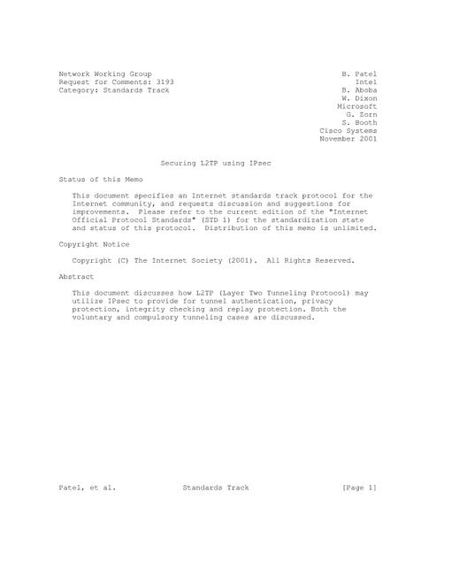 IETF RFC 3193