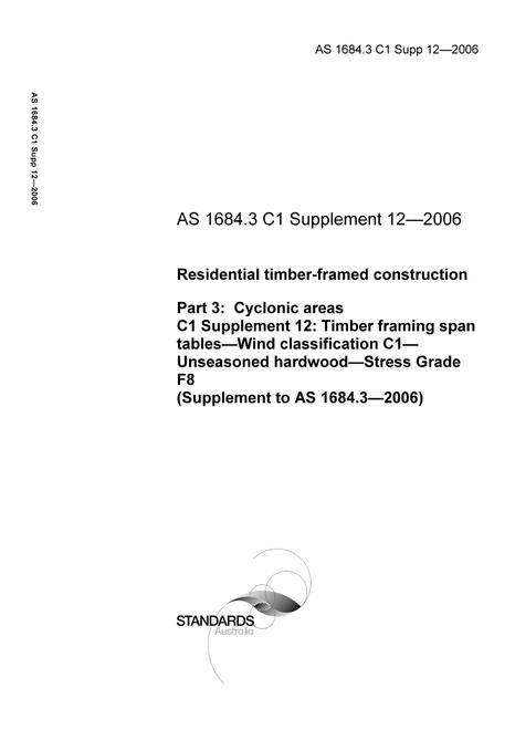 AS 1684.3 C1 Supp 12-2006