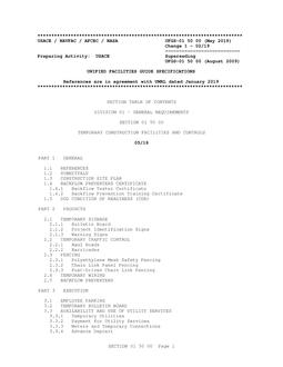 ARMY UFGS-01 50 00
